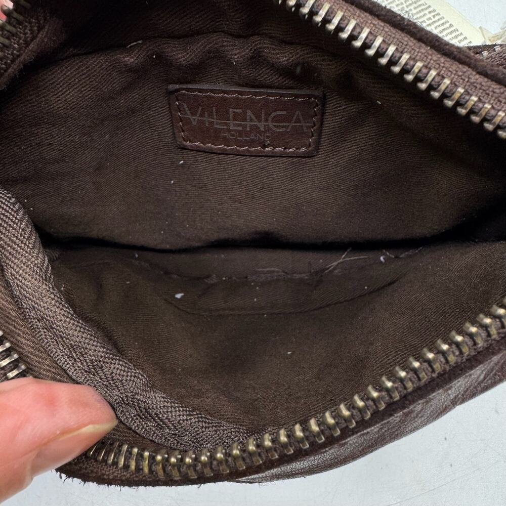 NWT VILENCA Brown Basket Weave Leather Fanny Pack - Picture 5 of 8